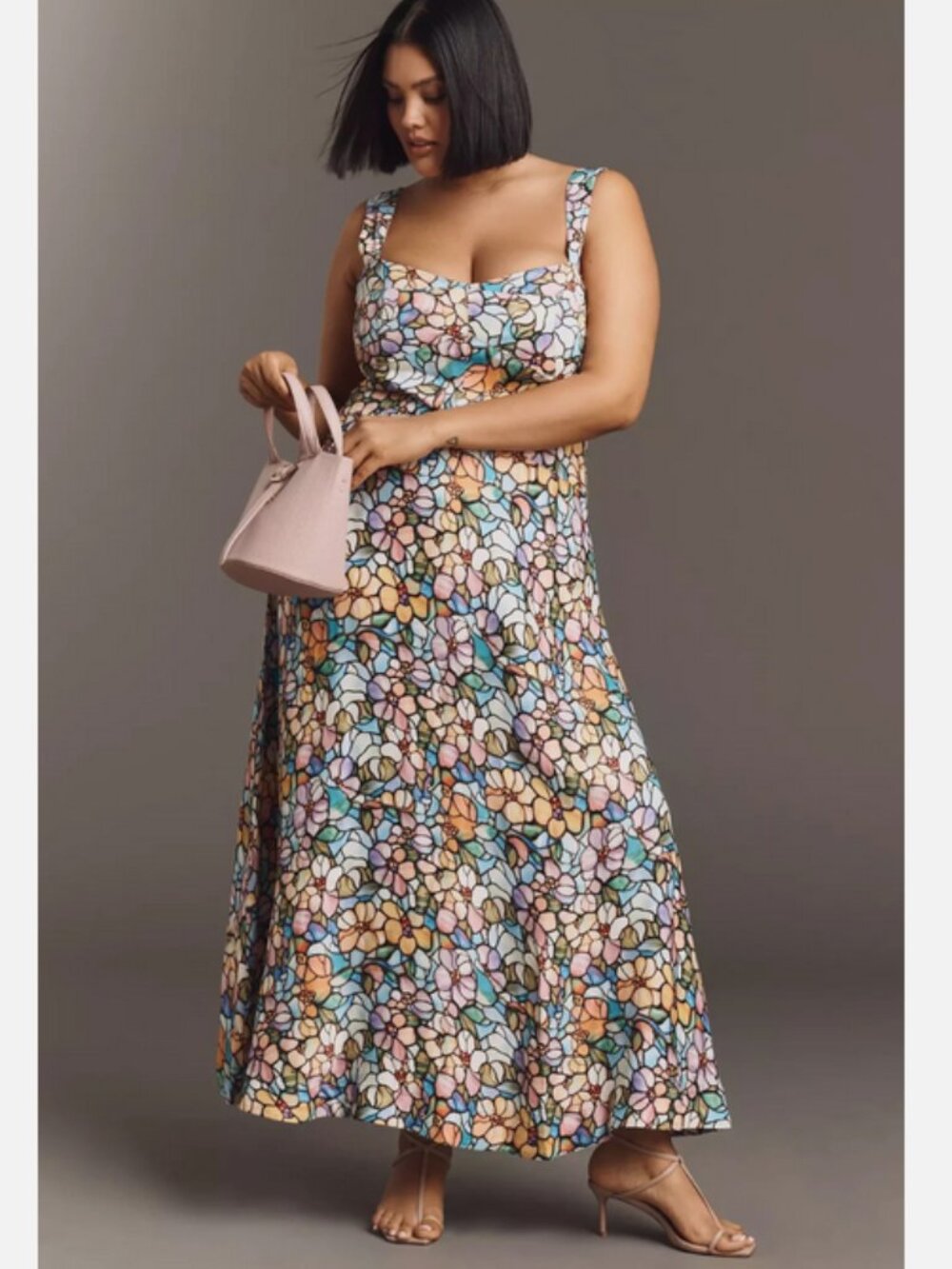 Anthropologie Maeve The Jocelyn Sleeveless Slip Midi Dress Stained Glass 3X NWT